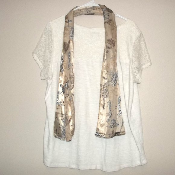 Scarf Animal Print Leopard Zebra Elephant Giraffe Brown Black White Safari S14 - Picture 2 of 7